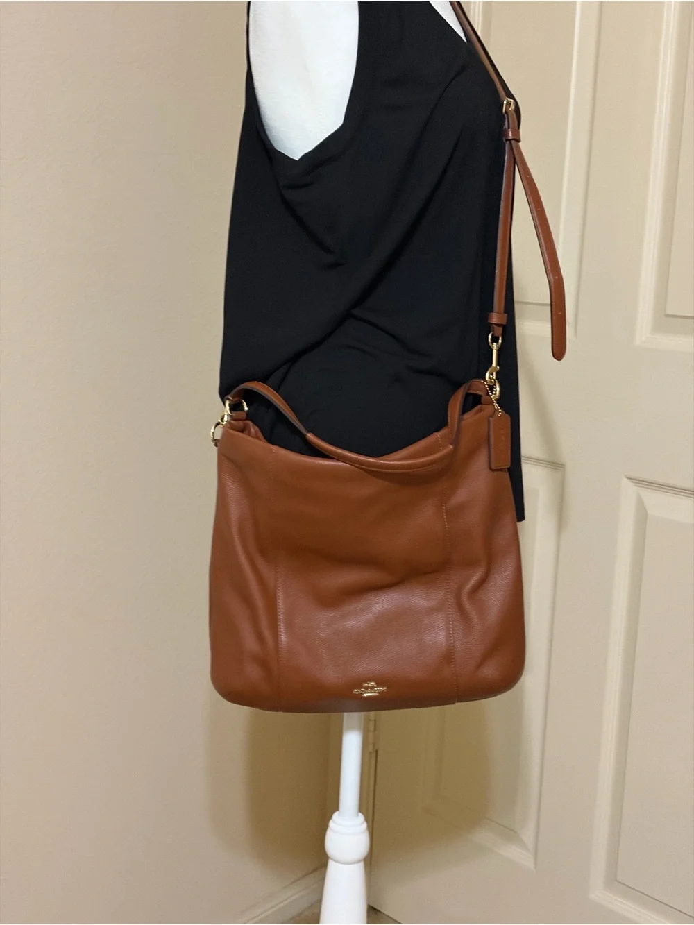 Coach Brown Pebbled Leather Crossbody Bag